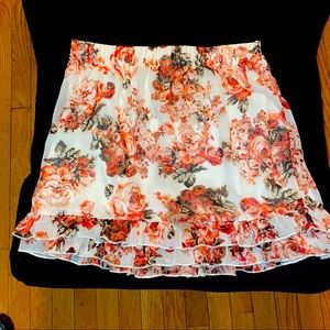 Floral Mini Ruffle Skirt by Wrapper